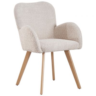 Scaun Cu Brațe din textil, culoare lemn stejar, bej