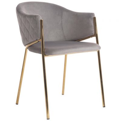 Scaun Cu Brațe din textil, gri, auriu