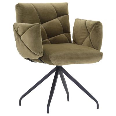 Scaun Cu Brațe din textil, negru, măsliniu