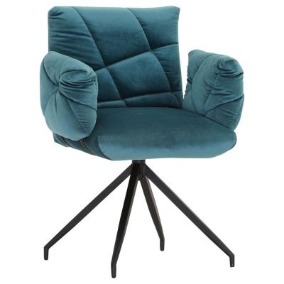 Scaun Cu Brațe din textil, negru, turcoaz