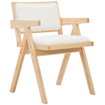 SCAUN CU BRAȚE in culoare natur, alb