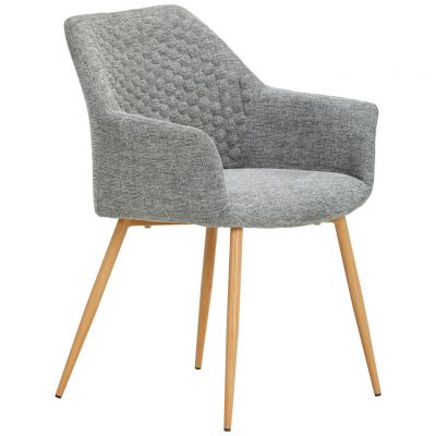 SCAUN CU BRAȚE in gri, culoare lemn stejar