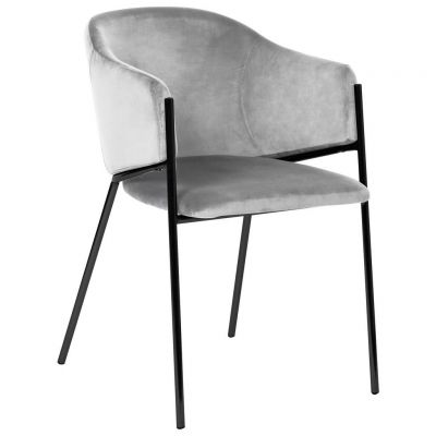 SCAUN CU BRAȚE in negru, gri deschis