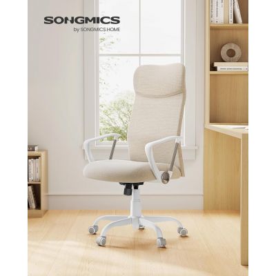 Scaun de birou Songmics crem 59x58x114.7-122.7 cm
