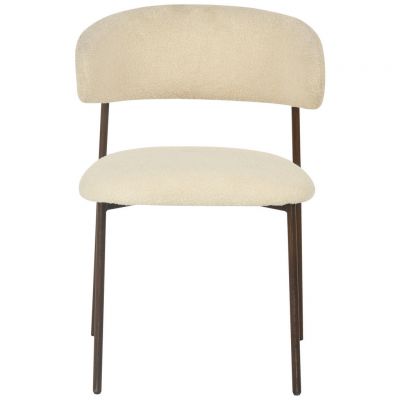 Scaun din lemn, metal, textil, alb