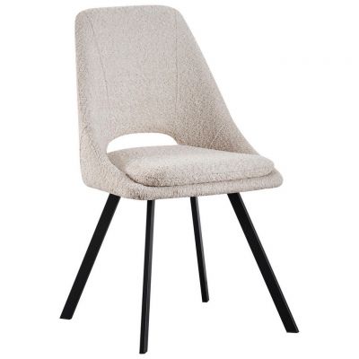 Scaun din lemn, metal, textil, bej