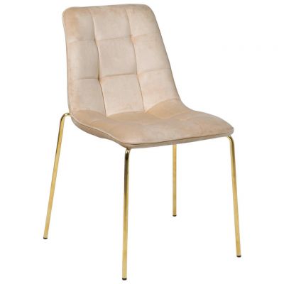 Scaun din lemn, metal, textil, taupe