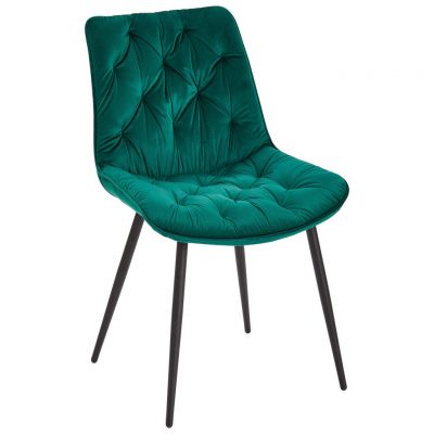 Scaun din lemn, metal, textil, verde, negru