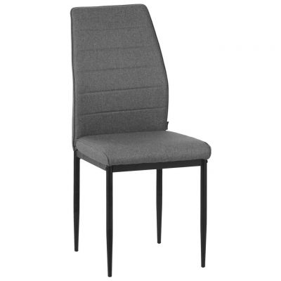 Scaun din metal, textil, gri deschis