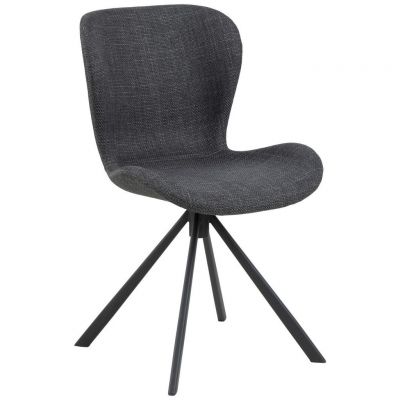 Scaun din metal, textil, gri închis