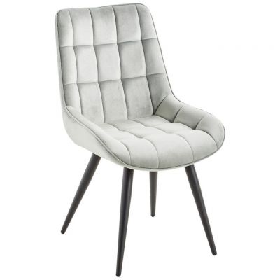 Scaun din metal, textil, gri, negru