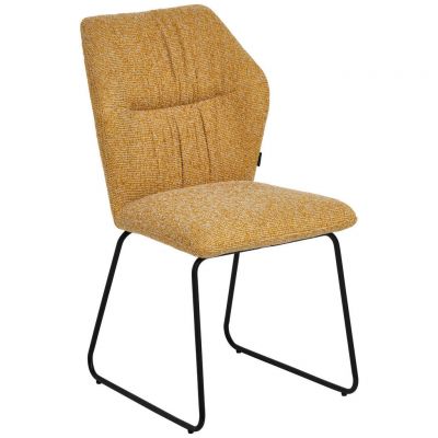 SCAUN in metal, textil galben