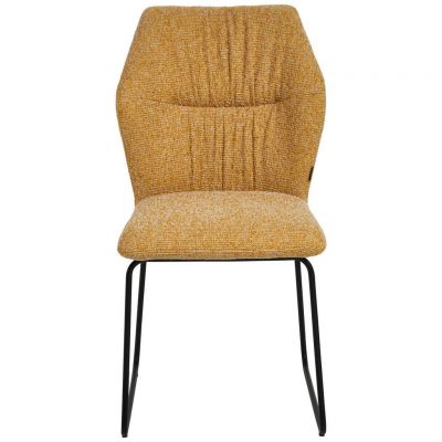 SCAUN in metal, textil galben