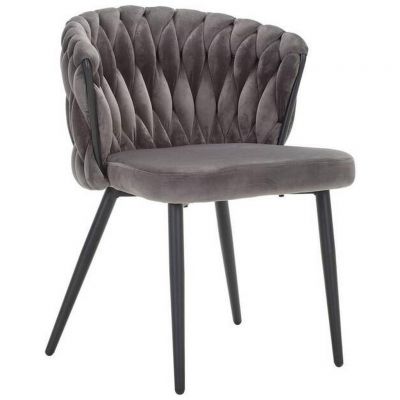 SCAUN in metal, textil gri