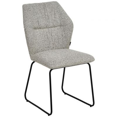 SCAUN in metal, textil gri deschis