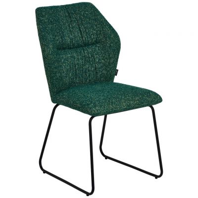 SCAUN in metal, textil verde, turcoaz