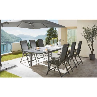 SCAUN PLIANT DE EXTERIOR in metal, plastic, textil antracit, gri, argintiu