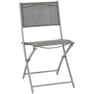 Scaun Pliant Pentru Grădină in metal, textil maro, argintiu