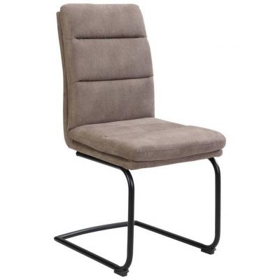 SCAUN CANTILEVER din metal, textil taupe