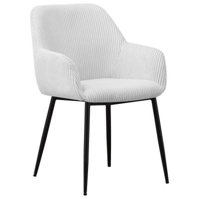 Scaun Cu Brațe din metal, textil, negru, bej