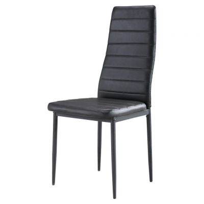 Scaun din metal, textil, negru