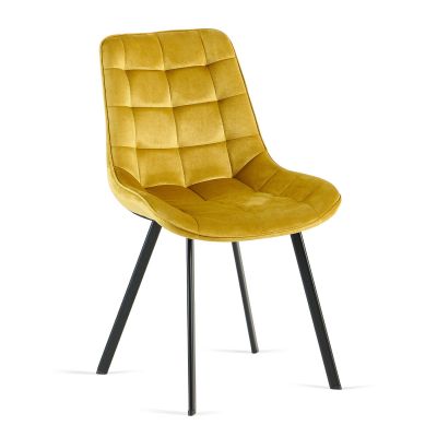 Scaun Faux, 51x57x80 cm, Stofa, Galben