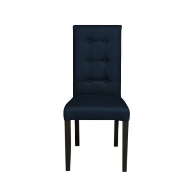 Scaun living TEO LUX, picioare lemn wenge, piele ecologica albastru, 46x60x98 cm