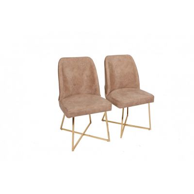 Set 2 scaune Model Madrid, Bej/Auriu, 50x49x90 cm Set 2 scaune Model Madrid, Bej/Auriu, 50x49x90 cm