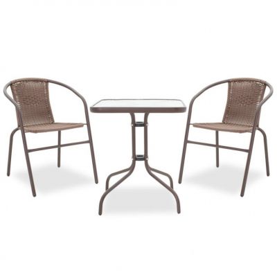 Set Masa si Scaune Gradina Obbi-Watson 3 Piese Maro