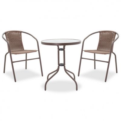Set Masa si Scaune Gradina Watson-Obbi 3 Piese Maro