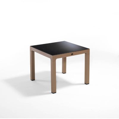 Masa Novussi Wood 90 x 90 blat de sticla desert brown
