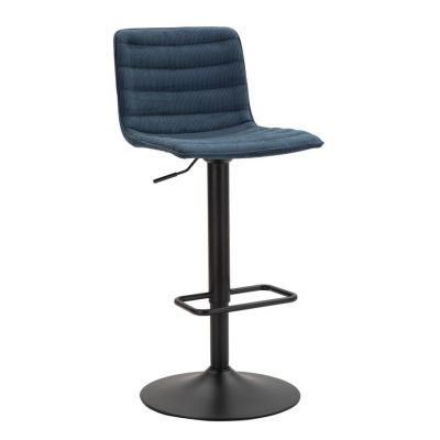 Mauro Ferretti  Scaun De Bar Înalt Negru Si Albastru cm 43X49,5X85,5-107 (Saz cm 61-82,5) Set 2 Bucati | Aosom Romania