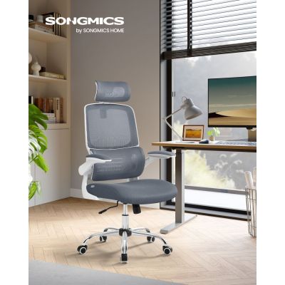 Scaun birou Songmics Gri 65.2x65.3x129 cm