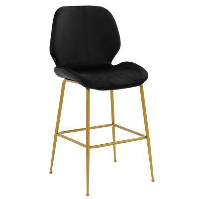 Scaun de bar Model Impel, Auriu/Negru, 46x51x103 cm