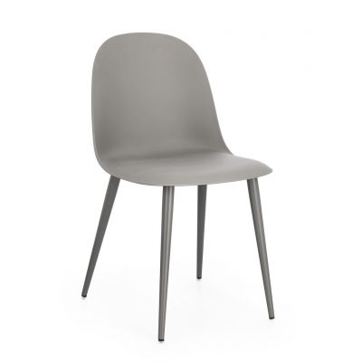 Scaun Ella, Bizzotto, 45x51.5x80.5 cm, polipropilena/otel, gri