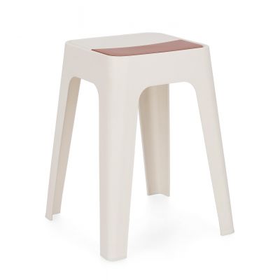 Scaun Hobbit, Bizzotto, 36.5x36.5x46.5 cm, polipropilena, alb