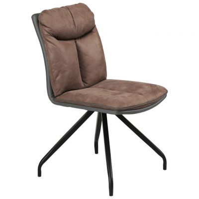 SCAUN in metal, textil maro, gri