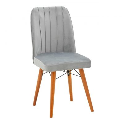 Scaun Model Vespera, Gri/Nuc, 45x52x95 cm