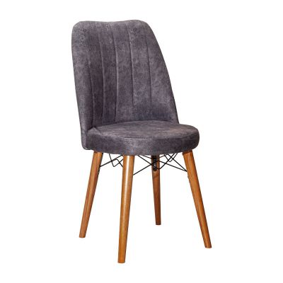 Scaun Nevis antracit material textil antica - picior din, culoarea nuc