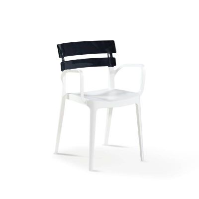 Scaun Novussi Bermuda alb/antracit