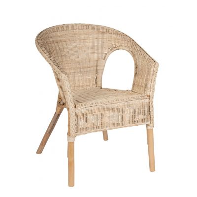 Scaun pentru gradina Alliss, Bizzotto, 58x61x74 cm, ratan/rachita, natural