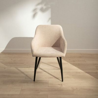 Scaun Sella, Homla, 59.5x57x83 cm, metal/poliester, bej