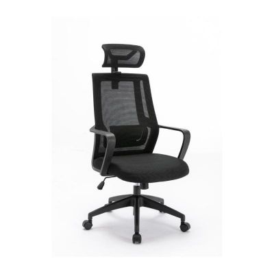 Scaun Serioux office Shark, greutate maxima suportata 150 kg, piston cu gaz clasa 4, manere fixe, tetiera reglabila, baza stea cu 5 picioare, negru