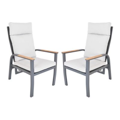 Scaune de grădină gri-deschis 2 buc. din metal Annecy Duo – Rojaplast