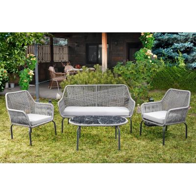 Set de gradina Beta Gri 147x85x53 cm