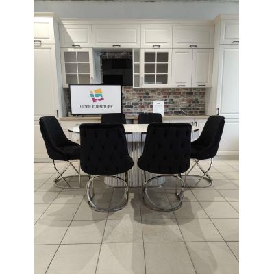 Set luxury masa + 6 scaune