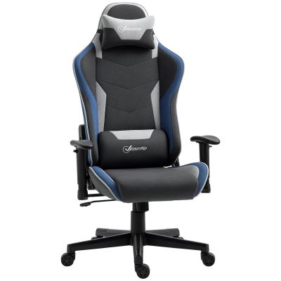 Vinsetto Scaun de Gaming Ergonomic cu Cotiere, Tetieră și Înălțime Reglabile, 66x53x128-138 cm, Albastru | Aosom Romania