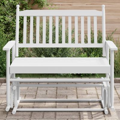 Gossi banca glisanta, alb, 118x70x104,5 cm, lemn masiv de plop
