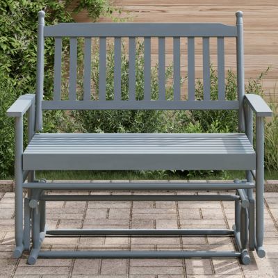 Gossi banca glisanta, gri, 118x70x104,5 cm, lemn masiv de plop