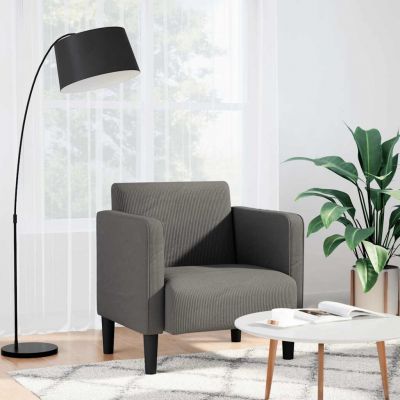 Gossi canapea fotoliu cu cotiere gri deschis 54 cm tesatura velur